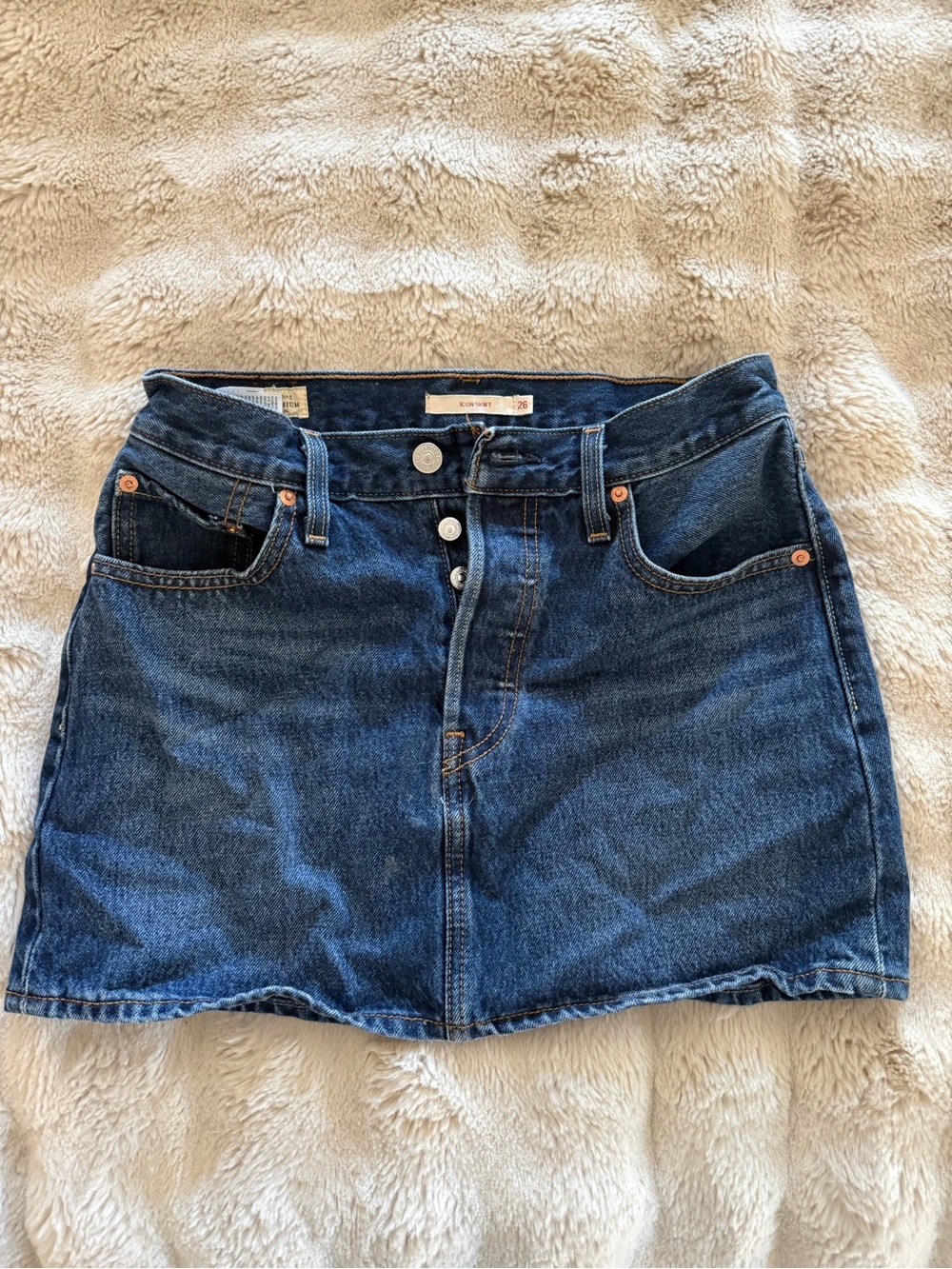 Levi's Indigo Button-Front Denim Mini Skirt